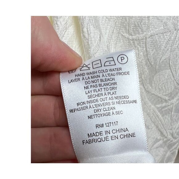 One33 Social Light Ivory Fringe Jacquard Dress NWT Sz. 6 - Picture 9 of 9